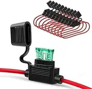 10 Pcs 12V 40A Standard Blade Inline Fuse Holder with Waterproof Dustproof Cover