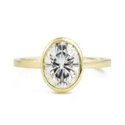 White Diamond 3.80 Ct Oval Cut Lab-Created Wedding Ring 14K Yellow Gold Finish