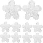 LALAFINA 10pcs Organza Lace Patches Self-Adhesive No-sew Repair for Skirts and Lace Embroidered Fabric Appliques for Clothing DIY Craft