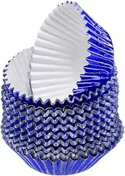 uxcell 400 Count Blue Foil Muffins Cupcake Liners Standard Size Metallic Baking Cups Wrappers Greaseproof for Party Wedding Birthday