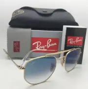 New RAY-BAN Sunglasses RB 3648 001/3F 54-21 Gold Aviator with Blue Gradient Lens