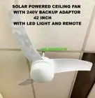 SOLAR CEILING FAN WITH LED LIGHT / REMOTE CONTROL / 240V BACKUP 42 INCH