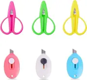 6 Pack Mini Scissors Set Ceramic Box Cutter Travel-Sized Tiny Small Scissors wit