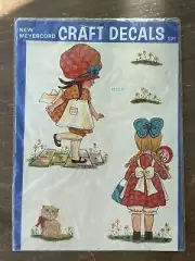 NOS Sealed New VTG MEYERCORD Girl Bonnet Hopscotch Cat 1532-C Craft Decals