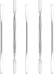 Wismee 5Pcs Makeup Spatula tool metal Set Professional Beauty Stainless Steel Cosmetics Mixer Long Metal Spatula Depotting Mixing Tool (#1+#2)
