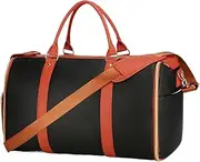 [Gvblkq] Foldable Duffle Bag for Travel, Large Capacity Pack, Waterproof, Dustproof, Lightweight Design, Multi Pocket Storage, Ideal for Camping Beach Gym Use, 20.98 x 12.99 x 10.98 inches, Black, Refer to