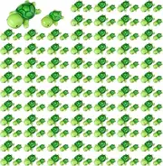 Soaoo 120 Pcs Mini Resin Turtle Figurine Cute Tiny Turtle Statue Mini Sea Creatures Tortoise Miniature Resin Animals for DIY Garden Decoration Cake Home Decor, 2 Sizes(Green)