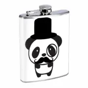 Cool Mustache D2 8oz Stainless Steel Hip Flask