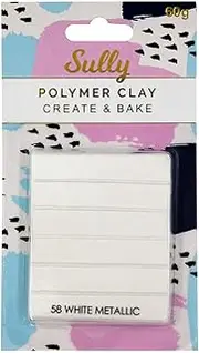 Sully Create and Bake Polymer Clay 60 g, Metallic White