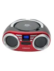 Lenoxx Red Portable Boombox CD CD-R/CD-RW Player Speaker/FM radio/Aux in 3.5mm