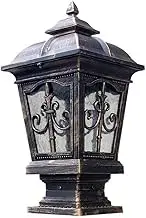 Outdoor lamp 48CM Fence Security Stigma Fixture Mediterranean Antique Column Light Door Garage Pillar Lamp Floor Lantern Rustic Bronze Aluminum Garden
