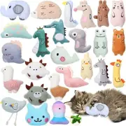 25 Pcs Catnip Toys Cat Chew Toy Interactive Filled [Multiple Colors]
