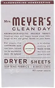 MRS. MEYER'S Dryer Sheets,Lavender, 80 SHT, EA-1