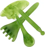 GANAZONO 4pcs Resin Massage Tool Set Ergonomic Scalp Massager Scraping Board Portable Facial Neck Massage Trigger Point Comb for Home Salon Use