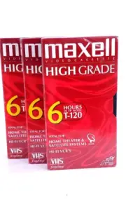 Maxell High Grade Blank Video Cassette 6 Hours Set of 3 New Hi-Fi VCR T-120 VHS