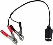 TDR Car Auto 12V Battery Terminal Clip-On to Cigarette Lighter Power Socket Adapter, 90cm Cable, 12V DC, 10A Max