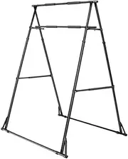 ALSTON Pull Up Bar Station, Foldable, Aerial Yoga Stand, Height Adjustable, Swing Trapeze Frame, Steel A-Frame, 110kg Weight Capacity, Black