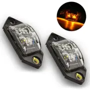 K II 3.375 INCH 2 PK Mini LED Marker Clear Lens Amber Universal Light 80 Lumen
