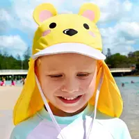 在飛比找樂天市場購物網優惠-兒童遮陽帽 兒童卡通可愛遮陽防曬帽 海邊沙灘防風護頸泳帽 8