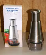 Stainless Steel Chopper Mincer Dicer ~ 8.5" T x 3 Dia **NEW**