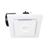 3A Lighting Small Square Exhaust Fan with 10W LED Light - White - 3000K Warm White