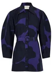 Lovebirds Chester Printed Silk Shirt - Purple - XL (UK18) XL (UK18)