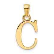 14k Yellow Gold Letter C Initial Pendant