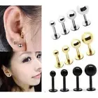 Ear Studs Simple Anti-rust Helix Tragus Barbell Shape Stud Earrings Solid Color