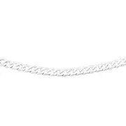 Silver 45cm Solid Diamond Cut Curb Chain