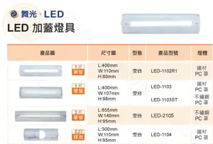 【舞光LED】T8 一尺吸頂加蓋燈具(含燈管) 樓梯/浴室用