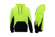 HI VIS Safety Fleece Pull Over Hoodie Jumper Jacket Workwear Kangaroo Pen Pocket