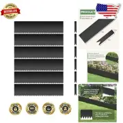All-Weather 6PCS Black Steel Garden Edging - Transform Your Landscape Appearance