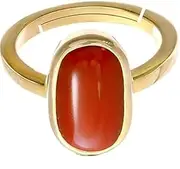 [Bague] Natural Certified Italian Red Ring Original Panchdhatu Metal Adjustable