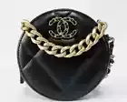 Chanel 19 round bag nineteen tambourine bag gold