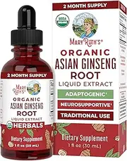 USDA Organic Asian Ginseng by MaryRuth's | Herbal Liquid Drops | Formulated for Vitality Energy Boost Strength Endurance Restoration | Non-GMO, Vegan, Alcohol Free Tincture | 1oz, 60 Servings