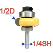 1pc 1/4" shank 1/2" Diameter w/Top Bearing Flute Router Bit