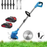 21V Cordless Weed Edger Grass String Trimmer 2pcs Battery for Garden & Yard