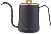 Easyworkz Gooseneck Pour Over Coffee Kettle 600ml Stainless Steel Hand Drip Coffee Pot with Long Narrow Spout, Champagne Gold