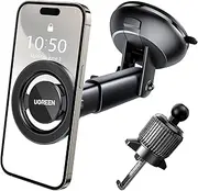 UGREEN for MagSafe Car Mount, 3 in 1 Universal Magnetic Phone Holder, Dashboard Windscreen Air Vent Cradle, 2025 Upgraded, Compatible with iPhone 16 Pro Max