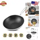 Effortless Cooking with 12-Inch Non-Stick Wok - High-Quality Stainless Steel Pan