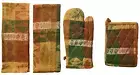 Kitchen Set Towels Oven Mitt Potholder Fall Harvest Jacquard Print 4 Pieces