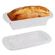 Pack Silicone Bread Loaf Pan with Metal Reinforced Frame, Bread Pans 2 White