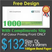 1000 With Compliment Slip Full Colour Printing (Front Only)on 100gsm bond paper