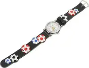 [Homoyoyo] Soccer Watch Boys Boy Watch Wrist Watch for Analog Watch for Pattern Cartoon Quartz Watches Ball Sports Soccer Watches for Red Plastic