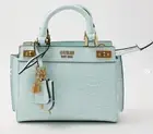 guess women mini handbags katey satchel blue multi