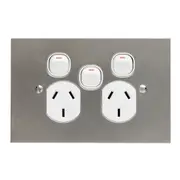 Clipsal Metal Plate Series Assembly Switch Socket - BSL25XA-WE