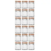 3x 6PK Lemon Lime Square Modena 225ml Glass Jar Kitchen Storage Container Clear