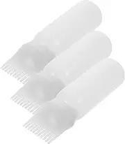 BATHVEVE 3pcs Root Comb Applicator Bottle for Hair Oiling and Coloring Easy Squeeze Hair Dye Dispenser Practical Color Bottle Graduated Scale for Salon and Home Use