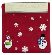 NWT Table Runner Snowmen Snowflakes Christmas Holidays Red 100% Cotton 13”x 70”