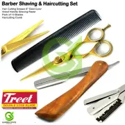 Hairdresser Hair Cutting Scissors Dressing Comb Hair Shaving Razor Straight Edge